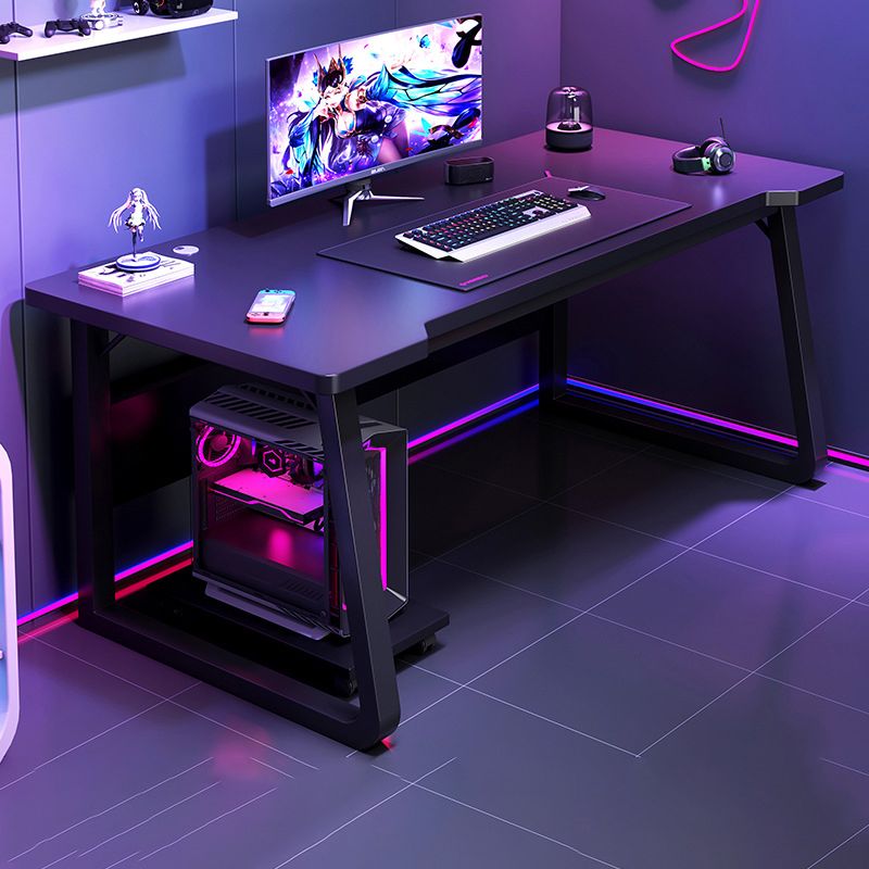 Contemporary Wood Gaming Desk Antique Finish Computer Desk with Metal Legs Clearhalo 'furn' 'furn_office_desk' 'Furniture' 'Office Desks' 'Office Furniture' 'office_desk' 1200x1200_6ce5cfea-6964-4741-9789-c7efe39dc365