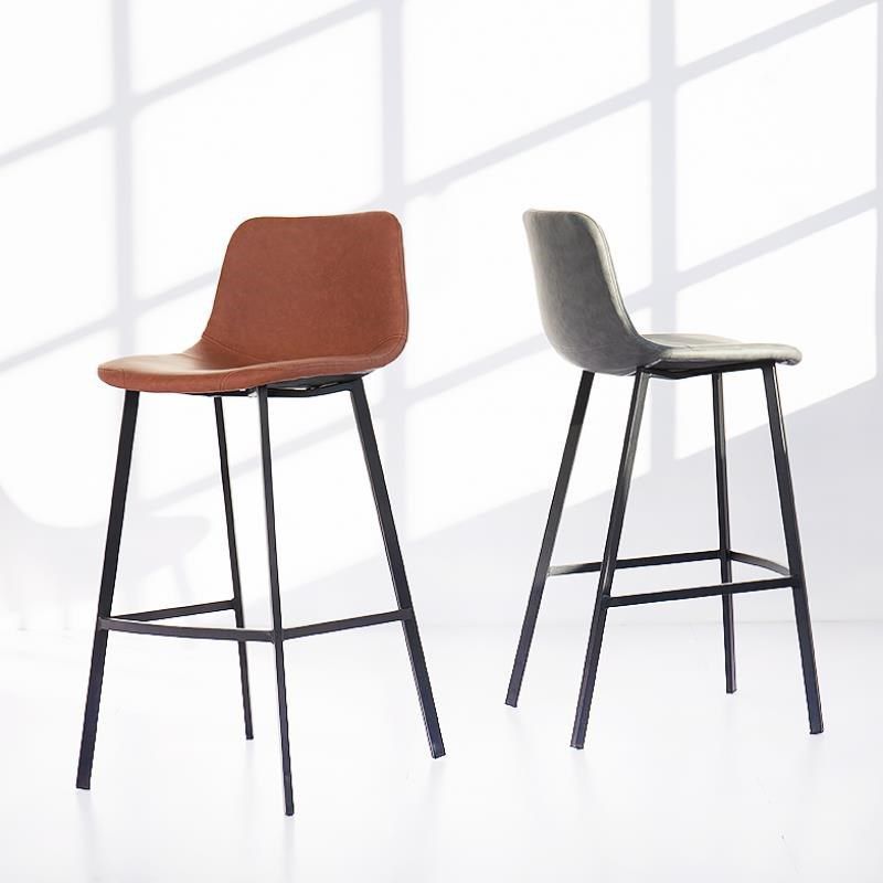 Industrial Low Back Bar-stool PU Leather Bar Stool with Metal Legs Clearhalo 'Bar Furniture' 'Bar Stools' 'bar_stools' 'Furniture' 'furniture_bar_stools' 'Kitchen & Dining Furniture' 1200x1200_6ce6e1ff-a7b2-4fa3-a34e-829ff296211f