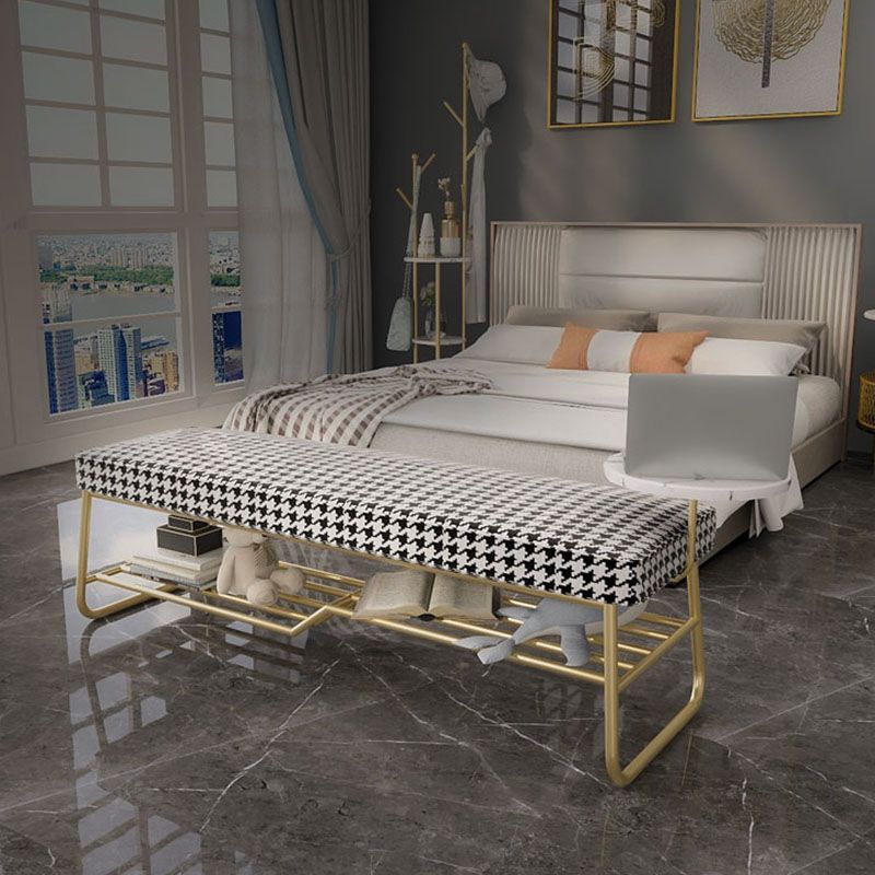 Glam Rectangle Seating Bench Cushioned Shoe Storage Entryway and Bedroom Bench Clearhalo 'Benches' 'Chairs & Seating' 'furn' 'furn_benches' 'Furniture' 'Living Room Furniture' 1200x1200_6ce71339-3736-41cd-9bcc-a179c01123fb