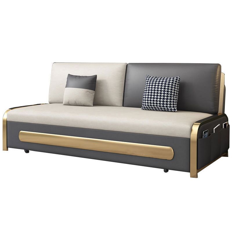 Contemporary 35.43" H Faux Leather Armless Sofa Bed For Living Room Clearhalo 'furn' 'furn_sofas' 'Furniture' 'Living Room Furniture' 'Sofa' 'sofas' 1200x1200_6ce719ed-8aaf-4bb3-8f55-e515fd0d83fc