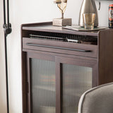 Modern Wood 36"H Sideboard Buffet Door Dining Room Buffet Server with Sliding Doors Clearhalo 'buffet_sideboard' 'Buffets & Sideboards' 'furn' 'furn_buffet_sideboard' 'Furniture' 'Kitchen & Dining Furniture' 1200x1200_6ce8076e-5d41-4668-838f-b0542b111058