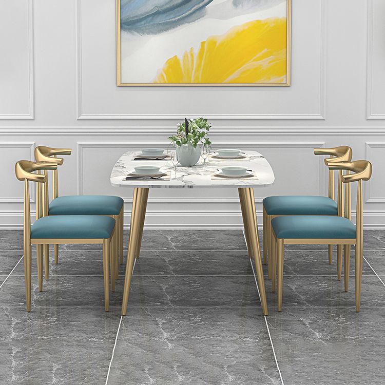 Sintered Stone Scandinavian Dining Room Set with Rectangle Table and Metal Base Dining Set Clearhalo 'Dining Room Sets' 'Dining Tables & Seating' 'dining_room_set' 'furn' 'furn_dining_room_set' 'Furniture' 'furniture_dining_room_set' 'Kitchen & Dining Furniture' 'kitchen&dining_furn' 'kitchen' 1200x1200_6ce9b2b5-32f6-46dc-bb1b-71fa81a7cdb9