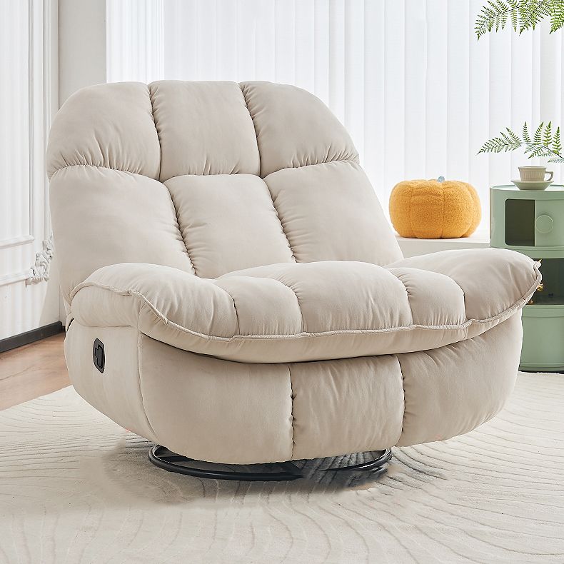 Modern Metal Frame Standard Recliner Solid Color Recliner Chair with Footrest Clearhalo 'Chairs & Seating' 'furn' 'furn_recliners' 'Furniture' 'Living Room Furniture' 'Recliners' 1200x1200_6ceac092-a751-41a1-b8cd-1c3bdb6324ea