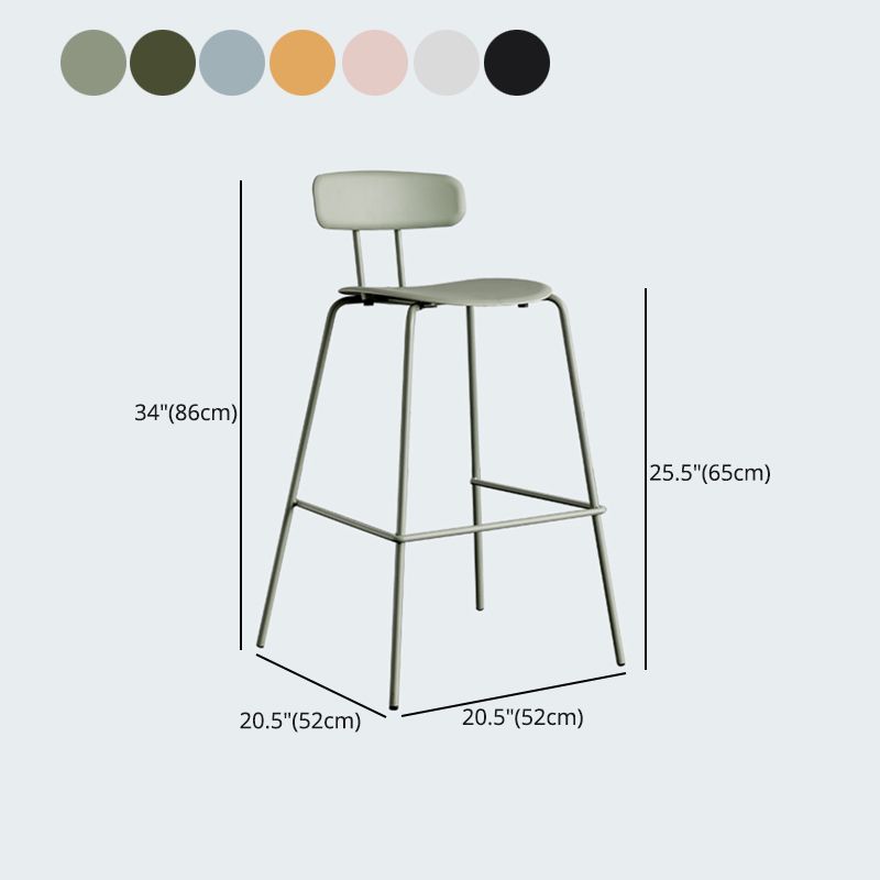 Modern Bar-stool Plastic Counter Bar Stool for Kitchen Bar with Metal Legs Clearhalo 'Bar Furniture' 'Bar Stools' 'bar_stools' 'furn' 'furn_bar_stools' 'Furniture' 'furniture_bar_stools' 'Kitchen & Dining Furniture' 1200x1200_6ceae3a7-8543-41e9-9367-2e2453898db9