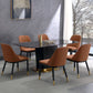 Glam Upholstered Dining Chairs Faux Leather Kitchen Dining Chair in Orange Clearhalo 'Dining Chairs' 'Dining Tables & Seating' 'dining_chair' 'furn' 'furn_dining_chair' 'Furniture' 'Kitchen & Dining Furniture' 1200x1200_6ceca168-6024-4aaa-a904-a41ce184a67c