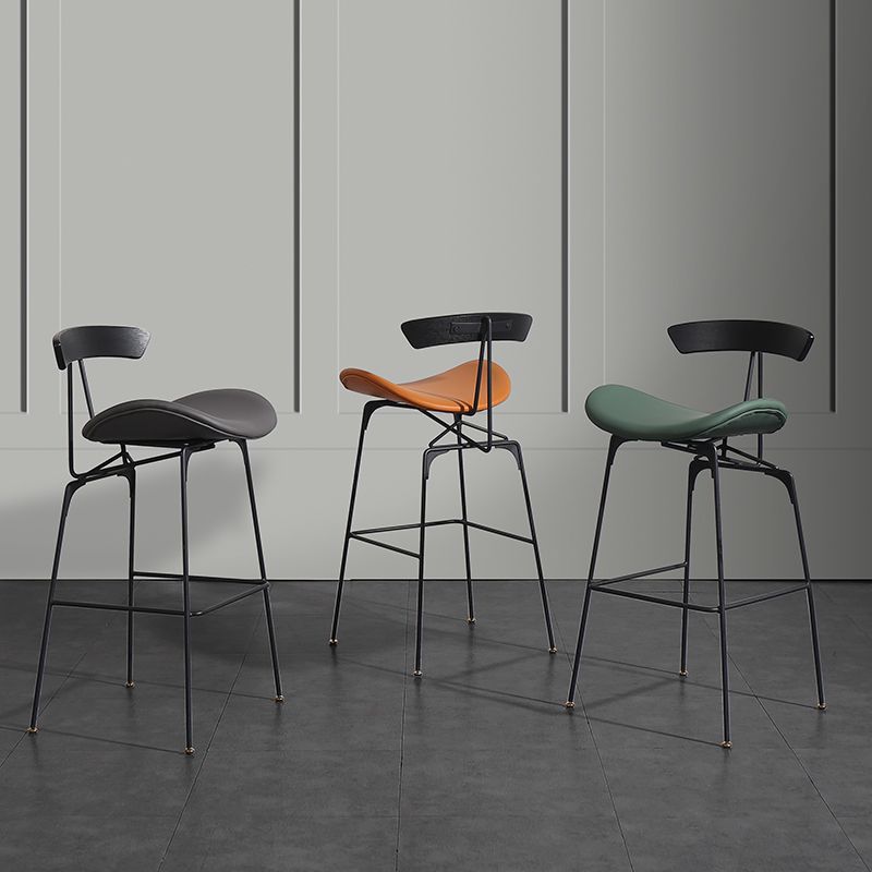 Nordic Iron Simple Barstool Indoor Tall Stool with Imitation Leather Seat(set of 2) Clearhalo 'Bar Furniture' 'Bar Stools' 'bar_stools' 'furn' 'furn_bar_stools' 'furniture_bar_stools' 'Kitchen & Dining Furniture' 'kitchen&dining_furn' 'kitchen' 'kitchen_furn' Furniture' 1200x1200_6ced8b49-5909-4793-96a7-de0d8b2884ba