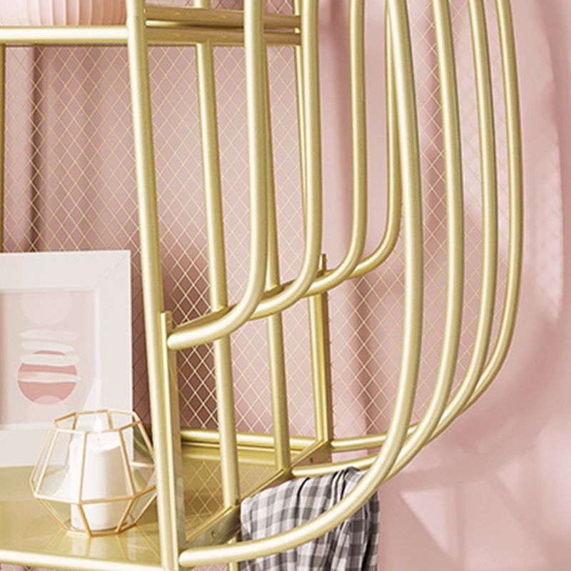 59" H Metal Nightstand Glam Iron 4-Shelf Open Storage Night Table Clearhalo 'Bedroom Furniture' 'furn' 'furn_night_stand' 'Furniture' 'night_stand' 'Nightstands' 1200x1200_6cedfc28-4369-4484-9023-014b3d428327