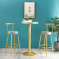 Glam Gold Bar Table Faux Marble 23.6"W Round Top White Wood Bistro Table Clearhalo 'Bar Furniture' 'Bar Tables' 'bar_tables' 'furn' 'furn_bar_tables' 'Furniture' 'furniture_bar_tables' 'Kitchen & Dining Furniture' 'kitchen&dining_furn' 'kitchen' 1200x1200_6ceeea1a-73b5-4920-ab7e-4dfedf0f5a04