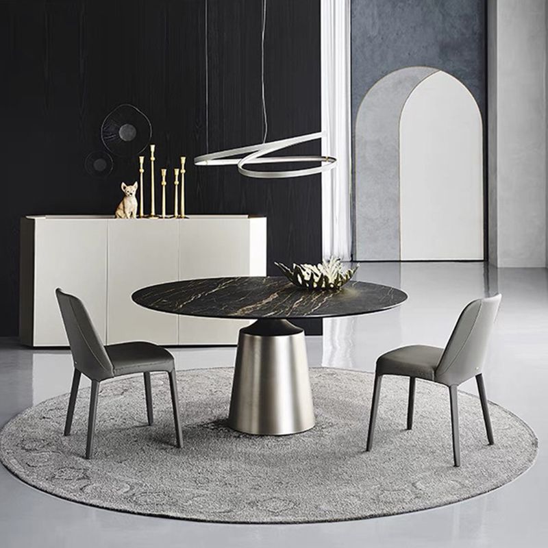 Faux Leather Kitchen Dining Chairs Parsons Chairs with Metal Base