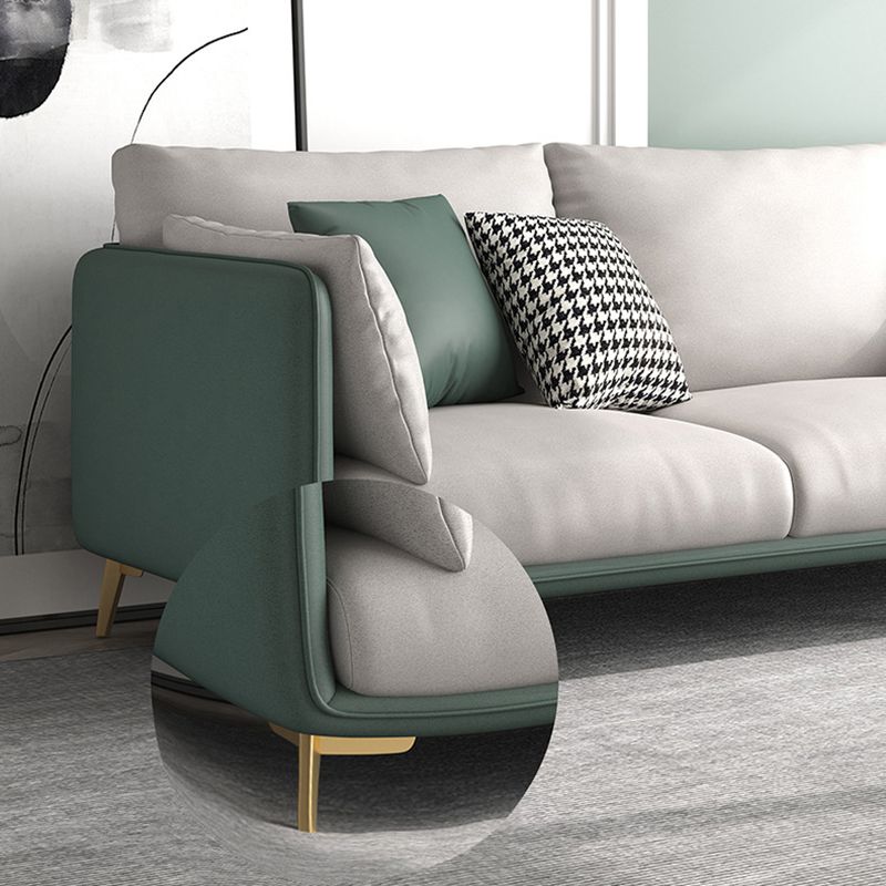 Modern Green and White Fabric Sofa Square Arm Sofa for Living Room Clearhalo 'furn' 'furn_sofas' 'Furniture' 'furniture_sofas' 'kitchen' 'kitchen_sofas' 'Living Room Furniture' 'Sofa' 'sofas' 1200x1200_6cf0f90d-a406-46d5-b1a9-2ddd2f11e3d1