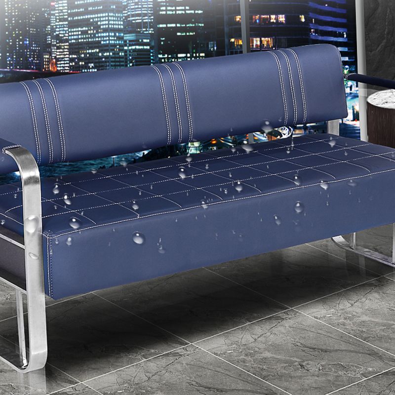 Faux Leather Sofa 21.65" D x 28.74" H Square Arm Sofa for Living Room Clearhalo 'furn' 'furn_sofas' 'Furniture' 'furniture_sofas' 'Living Room Furniture' 'Sofa' 'sofas' 1200x1200_6cf1b522-451c-496c-a45b-7eef06e47d6f