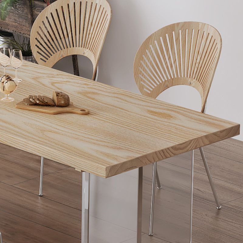 Industrial 1/2/5 Pieces Furniture Solid Wood Rectangle Dining Chairs Set in Natural Clearhalo 'Dining Room Sets' 'Dining Tables & Seating' 'dining_room_set' 'furn' 'furn_dining_room_set' 'Furniture' 'Kitchen & Dining Furniture' 1200x1200_6cf23752-b59a-4d8e-8853-8f7120851e42