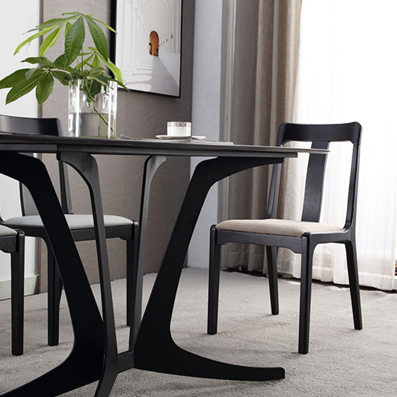 Industriële zwarte dinerende zijkant stoel gestoffeerde zijstoel voor thuis