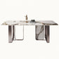 Traditional Luxury Dining Table Sintered Stone Rectangle Dining Table with Rose Gold Frame Clearhalo ' dining_table' 'Dining Tables & Seating' 'Dining Tables' 'furn' 'furn_dining_table' 'Furniture' 'furniture_dining_table' 'Kitchen & Dining Furniture' 'kitchen&dining_furn' 'kitchen' 'kitchen_dining_table' 1200x1200_6cf5ed62-8cf3-4ac2-9153-7d25ec4dcc78