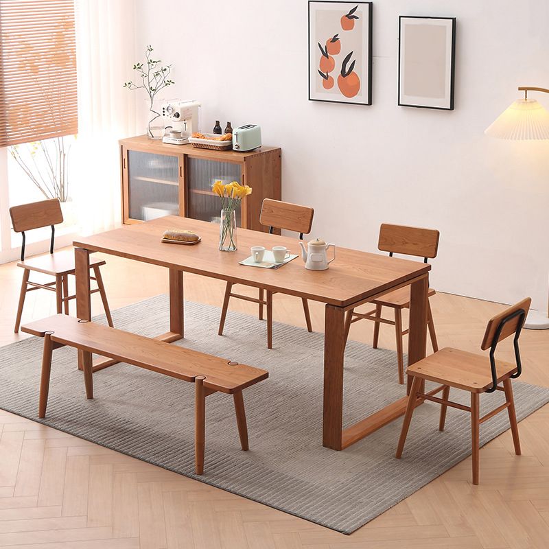 Mesa de comedor de cocina contemporánea Mesa de comedor rectangular de madera maciza