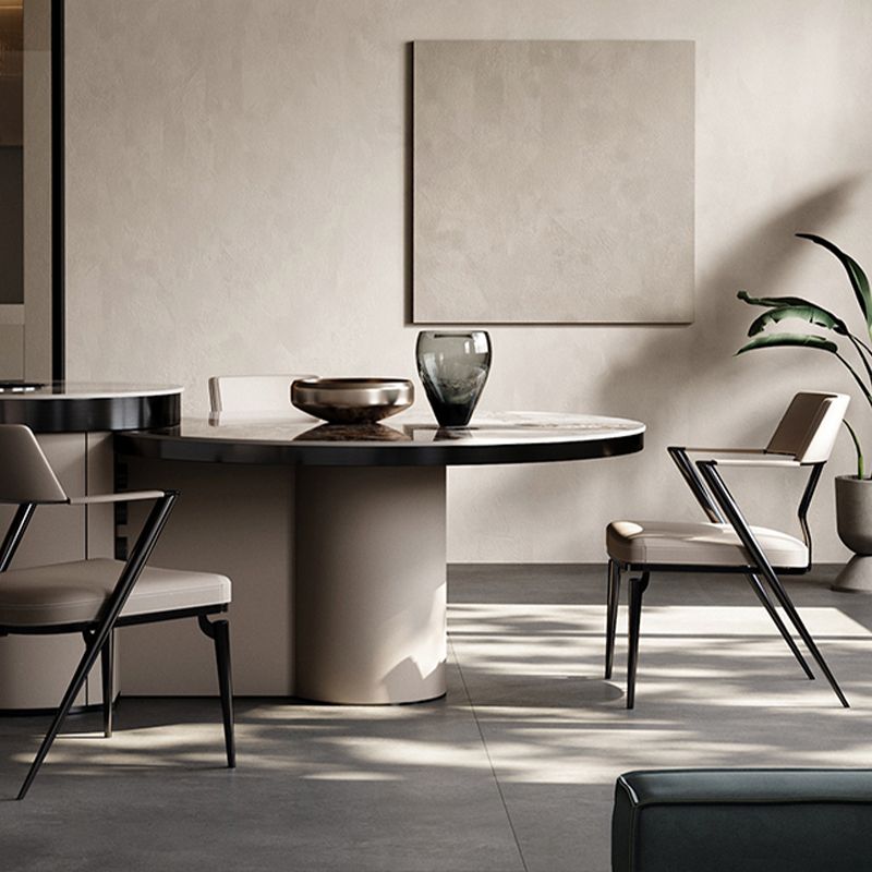 Contemporary Kitchen Dining Arm Chair Metal Legs Upholstered Chair Clearhalo 'Dining Chairs' 'Dining Tables & Seating' 'dining_chair' 'furn' 'furn_dining_chair' 'Furniture' 'Kitchen & Dining Furniture' 1200x1200_6cf71900-a8c2-42a0-a19a-faa041349858