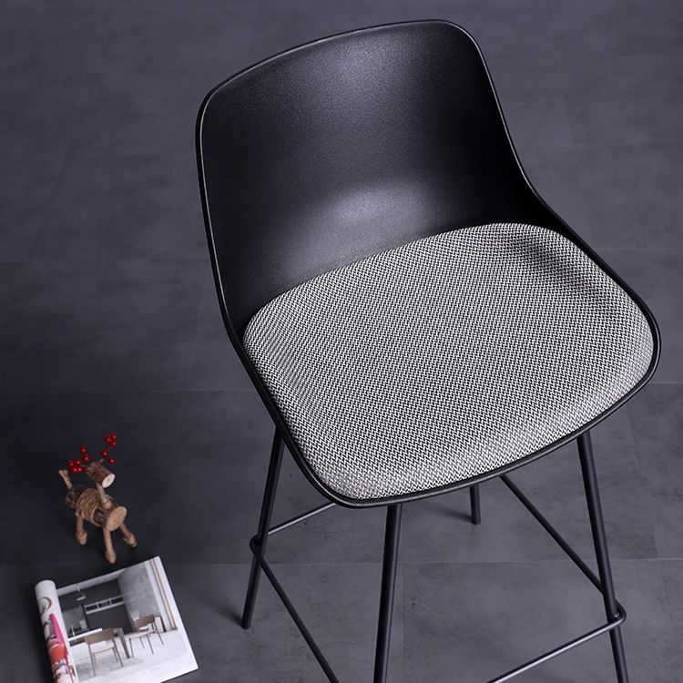 Nordic Metal Low Back Barstool Simple Indoor Tall Stool with Upholstered Clearhalo 'Bar Furniture' 'Bar Stools' 'bar_stools' 'furn' 'furn_bar_stools' 'furniture_bar_stools' 'Kitchen & Dining Furniture' 'kitchen&dining_furn' 'kitchen' 'kitchen_furn' Furniture' 1200x1200_6cf7ee8e-a264-4a4f-80f0-9da0b6193fb6