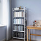 Modern White/Grey Metal Bookshelf Standard Vertical Open Shelf Bookcase