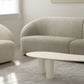 Solid Wood 3 Legs Coffee Table 13" H Cloud-Shaped Cocktail Table