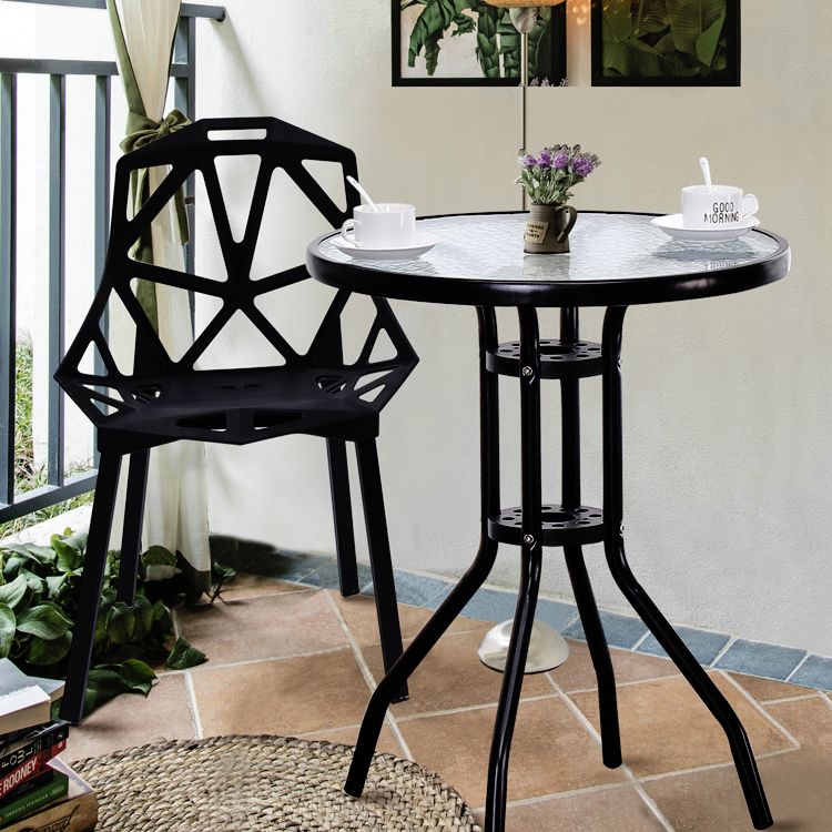 Modern Style Glass Dining Room Dinner Kitchen Table Clear Round Table with Metal Base Clearhalo ' dining_table' 'Dining Tables & Seating' 'Dining Tables' 'furn' 'furn_dining_table' 'Furniture' 'furniture_dining_table' 'Kitchen & Dining Furniture' 'kitchen&dining_furn' 'kitchen' 'kitchen_dining_table' 1200x1200_6cfaed40-6e20-4323-a4ba-0a2013558537
