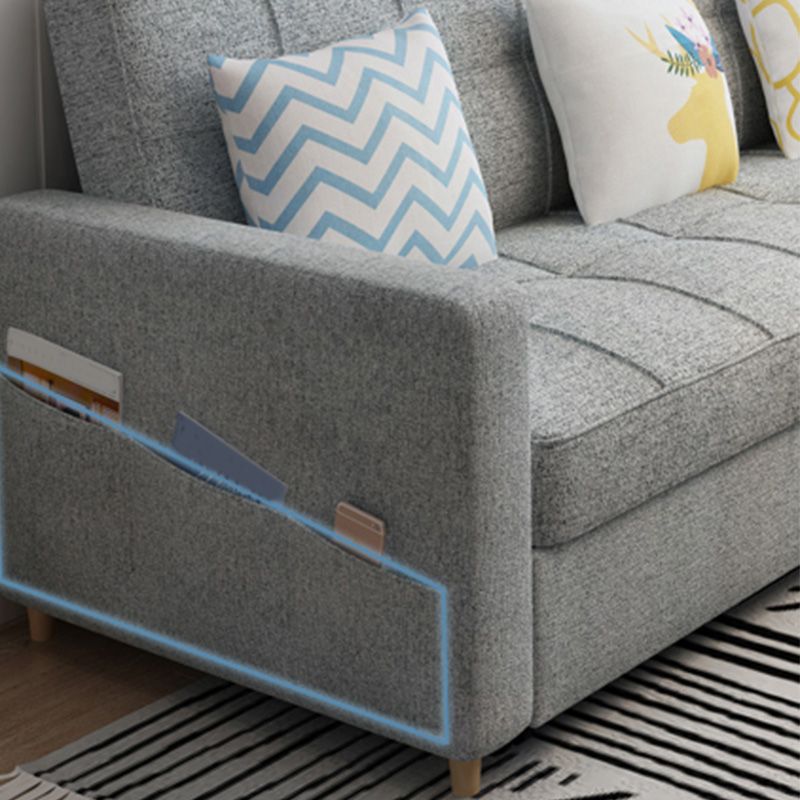 保管と四角い腕を備えた現代の布団寝台ソファベッド