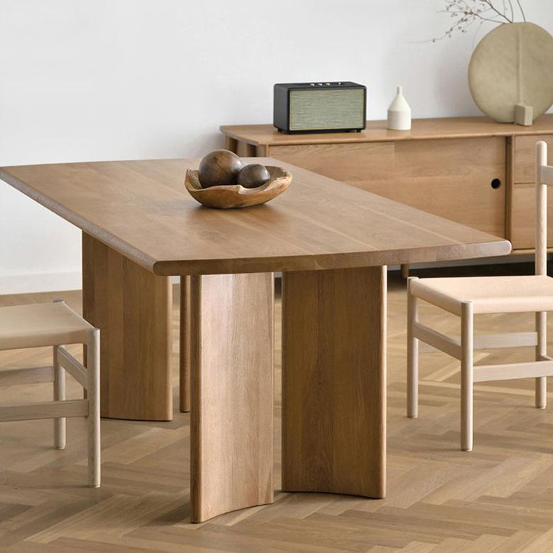Modern Rectangle Solid Wood Dining Table Tripod Base Dining Table Clearhalo 'Dining Tables & Seating' 'Dining Tables' 'dining_table' 'furn' 'furn_dining_table' 'Furniture' 'Kitchen & Dining Furniture' 1200x1200_6cfc8165-8567-42b8-9959-619c737e1179