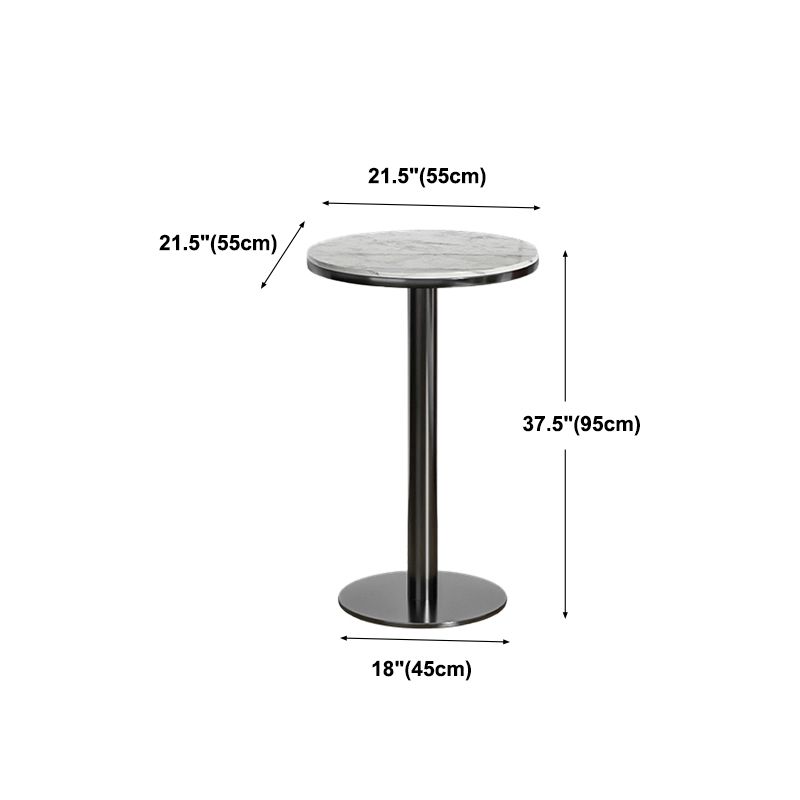 Modern Round Bar Dining Table Indoor White Top Bar Height Pub Table Metal Base in Black Clearhalo 'Bar Furniture' 'Bar Tables' 'bar_tables' 'furn' 'furn_bar_tables' 'Furniture' 'furniture_bar_tables' 'Kitchen & Dining Furniture' 'kitchen&dining_furn' 'kitchen' 1200x1200_6cfe959f-1b1c-4fb3-bd0d-fad4d3c581c7