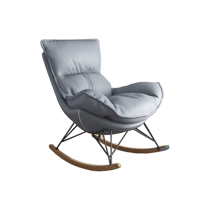 Zeitgenössischer Schaukelstuhl Baumwollpolsterte Tufted Flügelstuhl Rücken Baby Schaukelstuhl