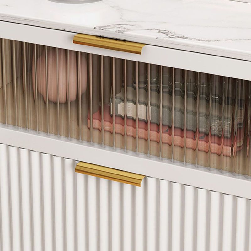 Glam Marble Accent Table Table Tableau 2 Tiroirs Armoire de chevet