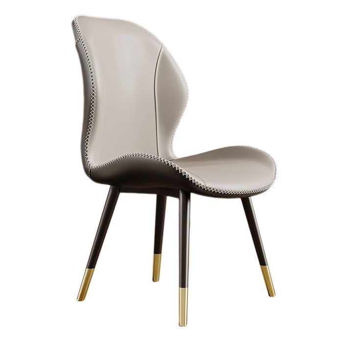 Glam Leather Dining Chair Wingback Side Furniture in Matte Finish for Indoor Clearhalo 'Dining Chairs' 'Dining Tables & Seating' 'dining_chair' 'furn' 'furn_dining_chair' 'Furniture' 'Kitchen & Dining Furniture' 1200x1200_6d00bd82-b23f-418f-89c7-051d526590c7