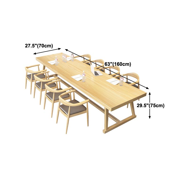 Rectangle Trestle Dinner Table Solid Wood Dining Room Collection for Home Clearhalo ' dining_table' 'Dining Tables & Seating' 'Dining Tables' 'furn' 'furn_dining_table' 'Furniture' 'furniture_dining_table' 'Kitchen & Dining Furniture' 'kitchen&dining_furn' 'kitchen' 'kitchen_dining_table' 1200x1200_6d012b2e-a237-48ed-ac98-9c49149aa9c3