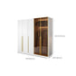 Modern Freestanding Wardrobe Wood Frame Wardrobe with Tempered Glass Doors