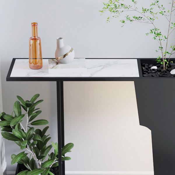 Mesa de consola rectangular contemporánea mesa de sofá de consola negra para hall