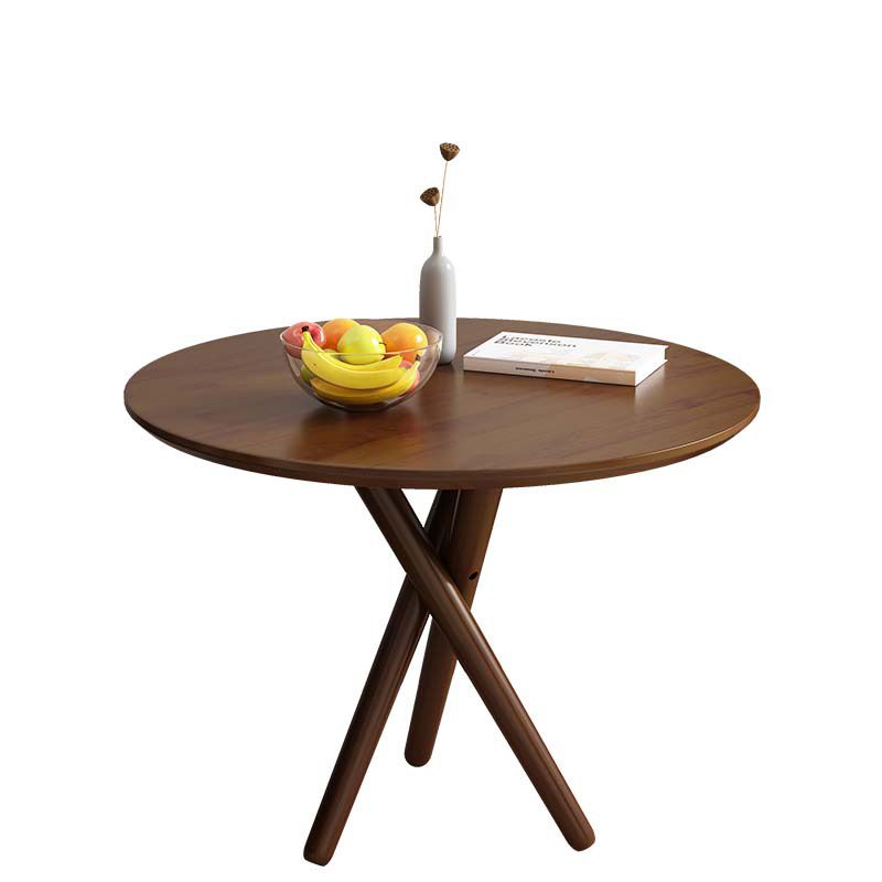 Mesa auxiliar de madera sólida 3 patas redonda de la sala de estar nórdica