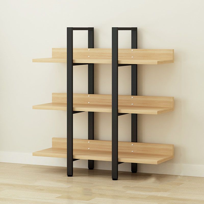 棚付きの現代的な金属と木製の本棚オープンシェルフ本棚