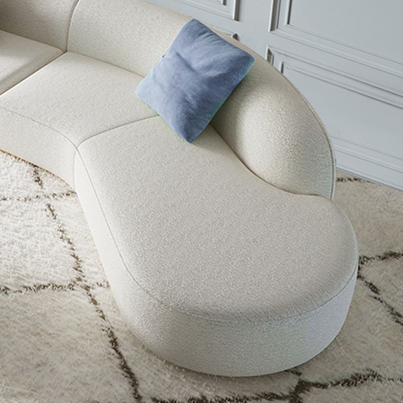 Scandinavian Curved Sectional Sofa Sloped Arm Sofa & Chaise with 3 Pillows Clearhalo 'furn' 'furn_sectionals' 'Furniture' 'Living Room Furniture' 'Sectionals' 1200x1200_6d055554-a538-442e-9b8e-beb27e5ad3c8