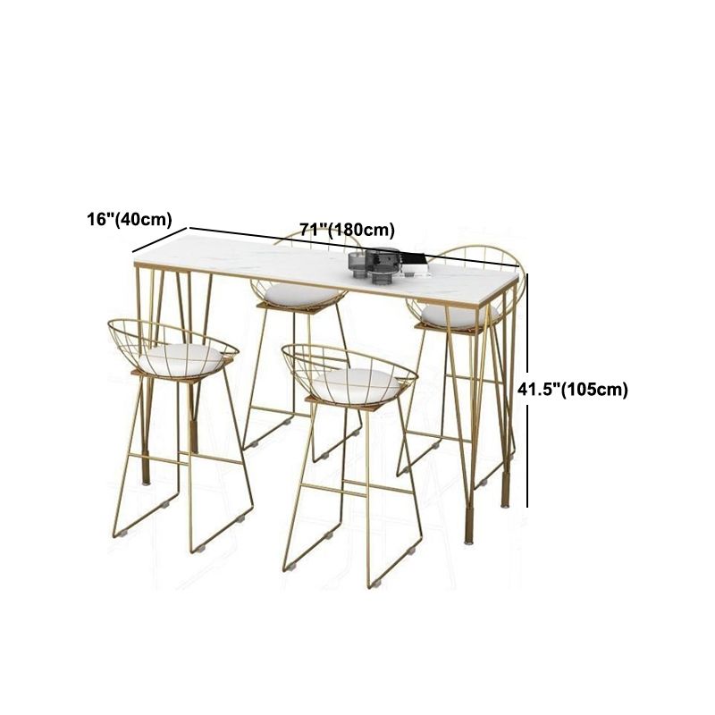 Glam Style Bar Table 42-inch Height Artificial Marble Bistro Table for Living Room Clearhalo 'Bar Furniture' 'Bar Tables' 'bar_tables' 'furn' 'furn_bar_tables' 'Furniture' 'furniture_bar_tables' 'Kitchen & Dining Furniture' 1200x1200_6d05725e-913f-4bba-b1d7-1f67143d60f1