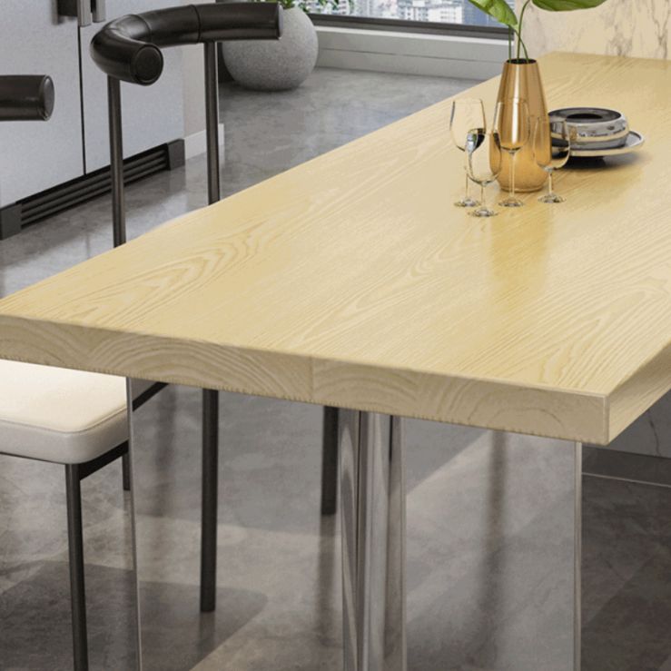 Solid Wood Dining Table Modern Rectangle Table with Double Pedestal Base Clearhalo ' dining_table' 'Dining Tables & Seating' 'Dining Tables' 'furn' 'furn_dining_table' 'Furniture' 'furniture_dining_table' 'Kitchen & Dining Furniture' 'kitchen&dining_furn' 'kitchen' 'kitchen_dining_table' 1200x1200_6d05f00e-e356-4455-bf58-0dc07bfcff28