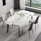 White Modern Rectangular Stone Dining Table with Stainless Steel Base Clearhalo 'Dining Tables & Seating' 'Dining Tables' 'dining_table' 'furn' 'furn_dining_table' 'Furniture' 'Kitchen & Dining Furniture' 1200x1200_6d05f24b-bc6c-4424-8d48-14cff1746385