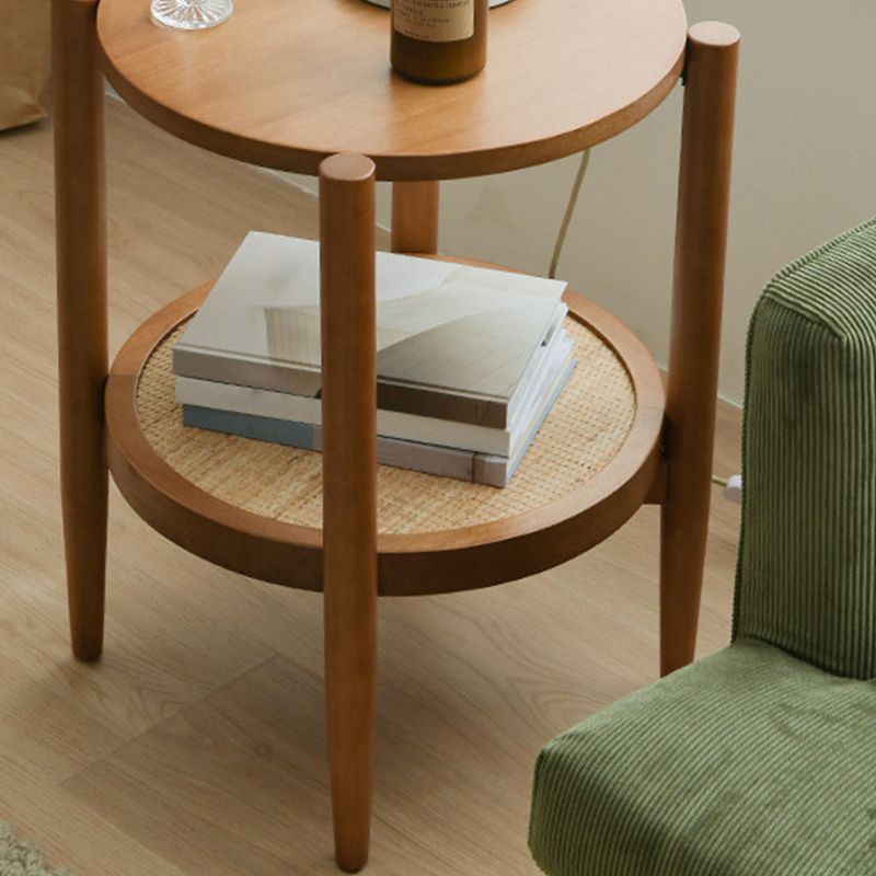 Nordic Cocktail Table 4 Legs Wooden with Storage Shelf Round Coffee Table Clearhalo 'Coffee & Accent Tables' 'Coffee Tables' 'coffee_tables' 'furn' 'furn_coffee_tables' 'Furniture' 'Living Room Furniture' 1200x1200_6d060651-baf1-42b2-b2a9-f4ccb8f1f1b2