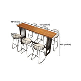 Solid Wood Pub Table Bar Height Industrial Rectangle Bar Table for Indoor Use