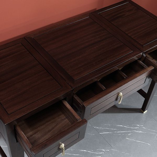 Tavolo da toeletta da toeletta in legno massiccio tradizionale tavolo da vanità per trucco a flip-top