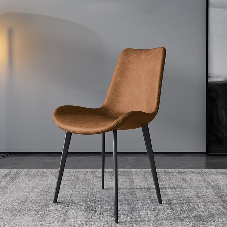 Contemporary Indoor Arm Chair Solid Back Metal Upholstered Dining Room Chair (Set of 2) Clearhalo ' kitchen&dining_furn' 'Dining Chairs' 'Dining Tables & Seating' 'dining_chair' 'furn' 'furn_dining_chair' 'Furniture' 'furniture_dining_chair' 'Kitchen & Dining Furniture' 'kitchen' 1200x1200_6d078c05-4471-4800-b7fb-6df1b1de1f45