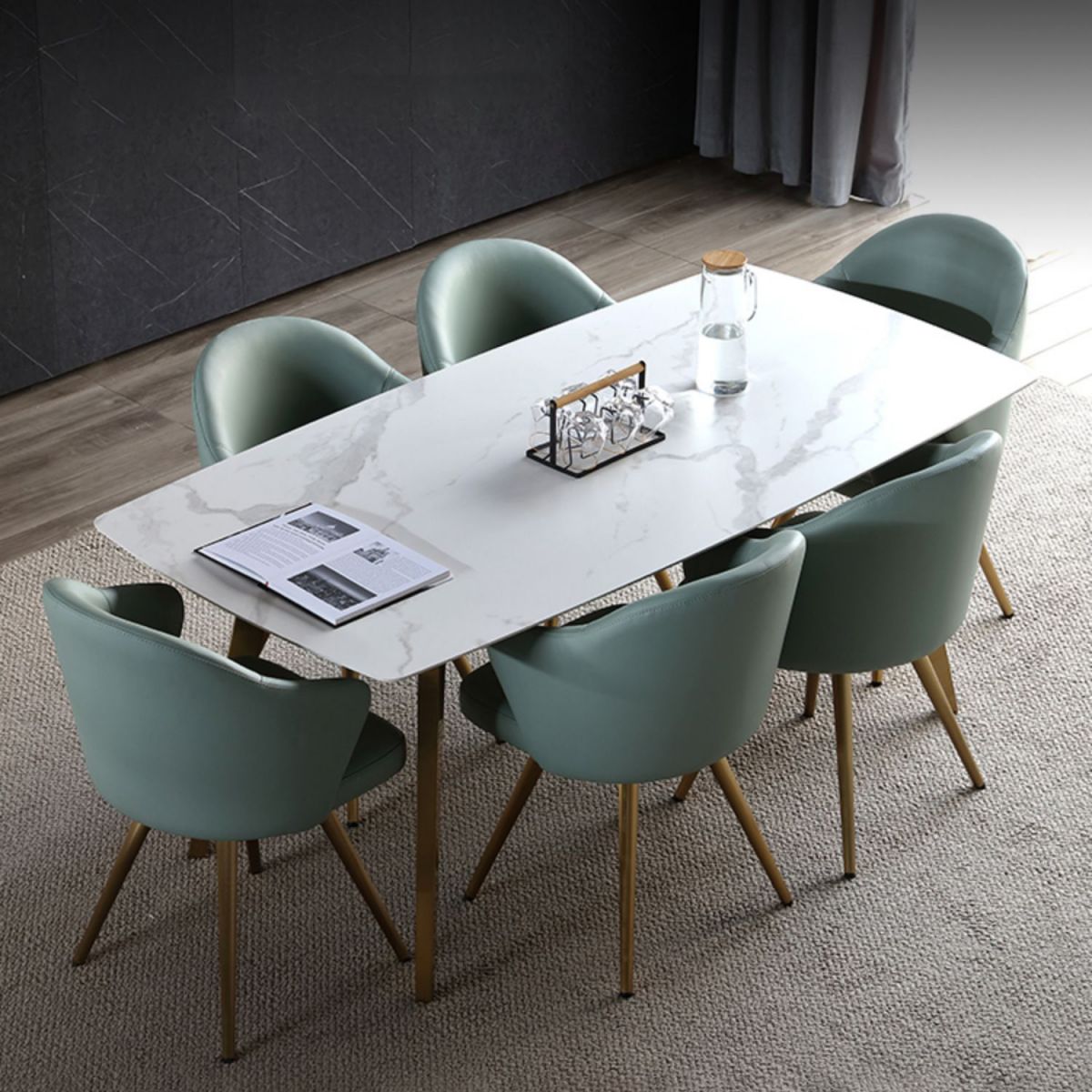 Traditional Luxury Dining Table Sintered Stone 4 Legs Table with Gold Frame Clearhalo ' dining_table' 'Dining Tables & Seating' 'Dining Tables' 'furn' 'furn_dining_table' 'Furniture' 'furniture_dining_table' 'Kitchen & Dining Furniture' 'kitchen&dining_furn' 'kitchen' 'kitchen_dining_table' 1200x1200_6d0959ce-2159-4046-adeb-5320d9ef2485