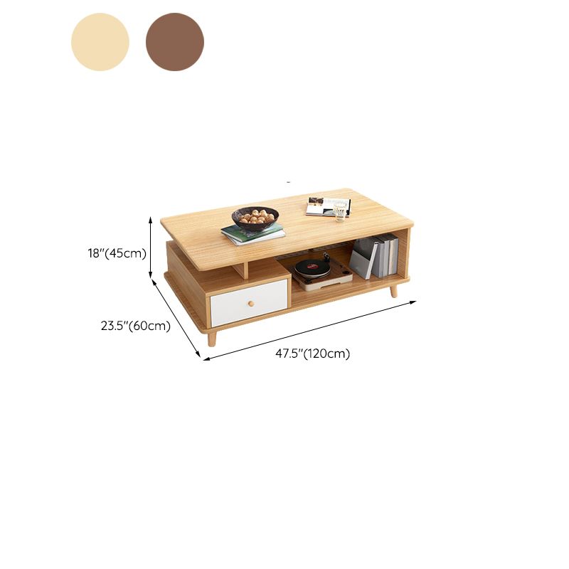 Artificial Wood Coffee or End Table Rectangular Coffee Table with Storage Clearhalo 'Coffee & Accent Tables' 'Coffee Tables' 'coffee_tables' 'furn' 'furn_coffee_tables' 'Furniture' 'Living Room Furniture' 1200x1200_6d0a6f44-e568-4cb1-b7d6-5f3020d8c03d