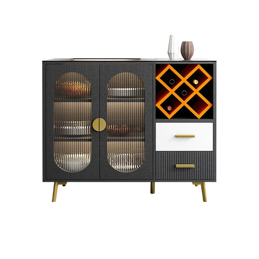 Mobili moderni a buffet da pranzo a buffet a 2 cassetti e a buffet a 2 porte con luci a LED