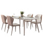 Glam Dinette Table Rectangle Stone Dining Room Table in White