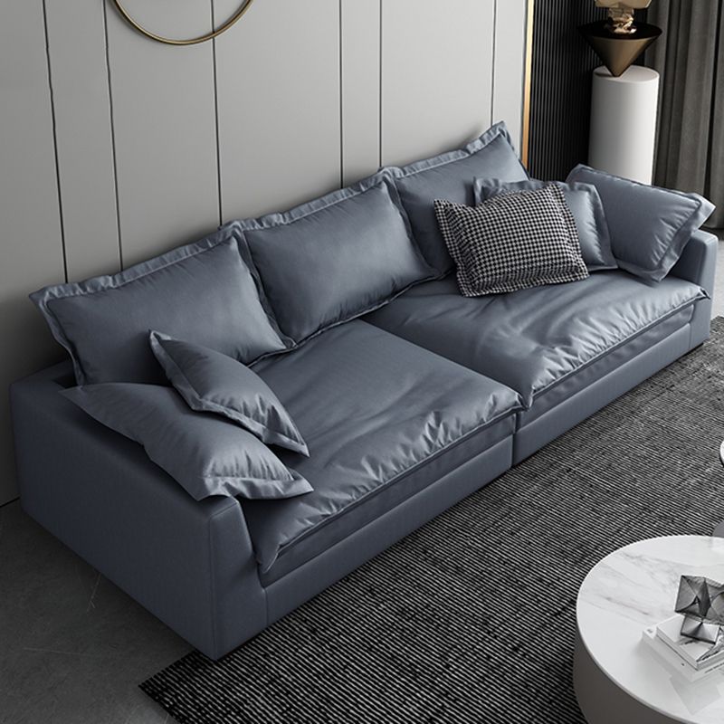 静止リビングルームスクエアアーム標準ブルーグレーモダンソファ