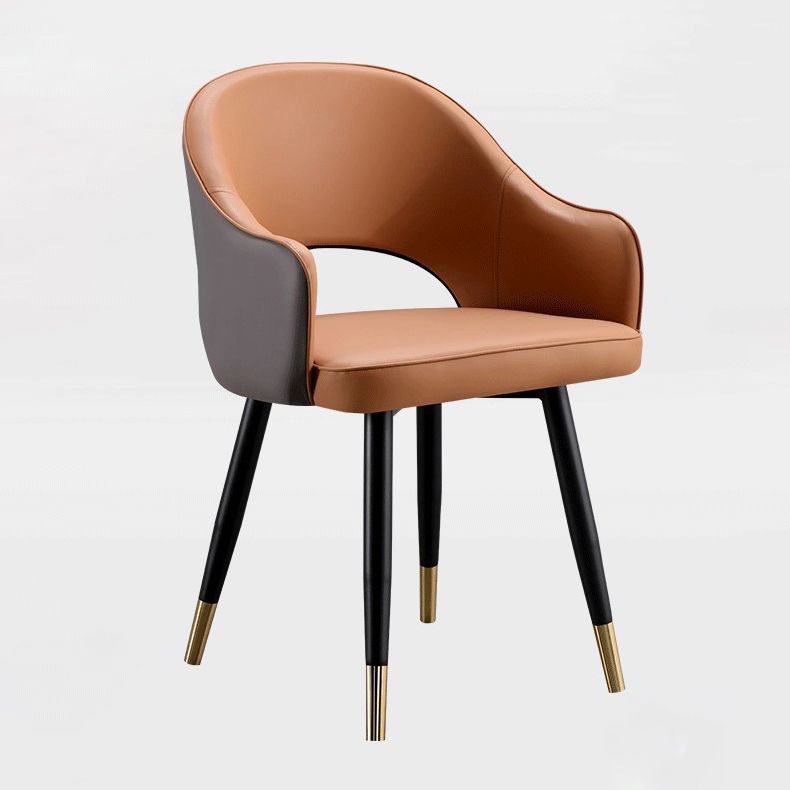 Glam Metal Dining Room Armchairs Open Back Dining Side Chair for Home Use Clearhalo ' kitchen&dining_furn' 'Dining Chairs' 'Dining Tables & Seating' 'dining_chair' 'furn' 'furn_dining_chair' 'Furniture' 'furniture_dining_chair' 'Kitchen & Dining Furniture' 'kitchen' 1200x1200_6d0e9a2f-5046-4b33-8ddd-e8399c3f1f5f