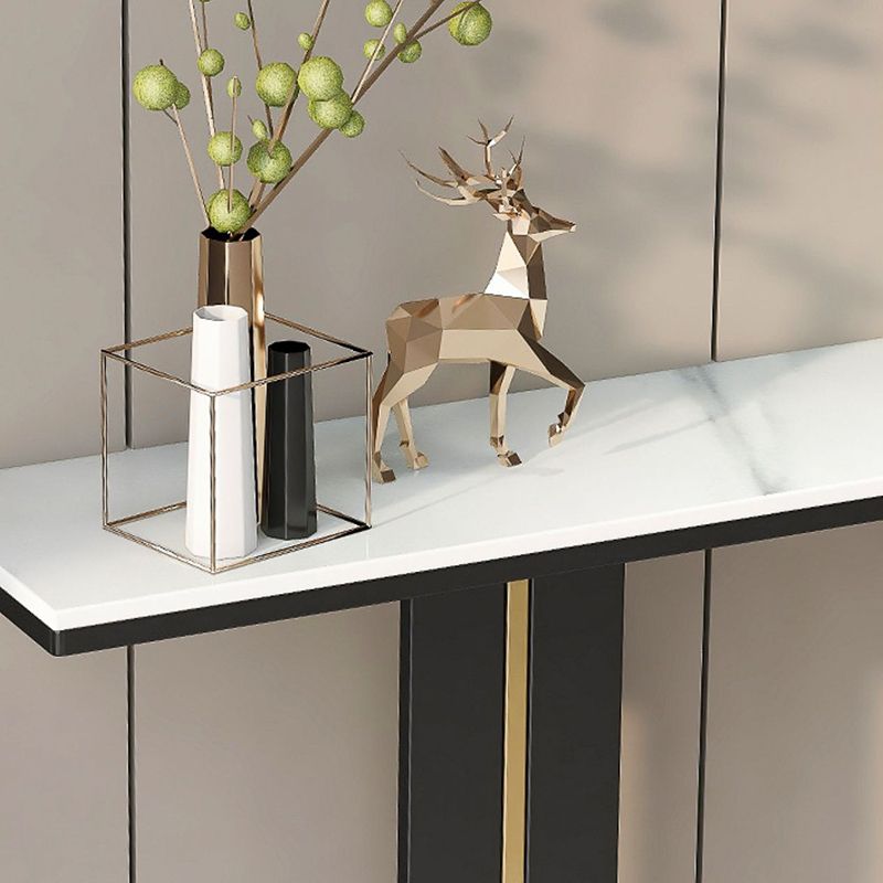 Tavolo da divano di divano console in marmo moderno tavolo da parte di rettangolo resistente alla sala per Hall